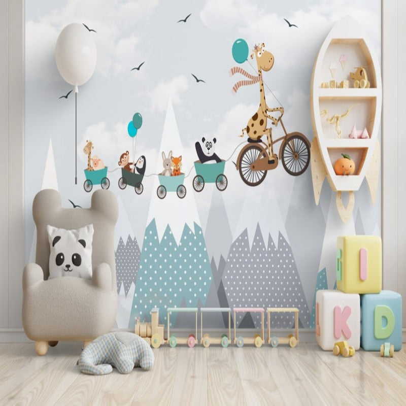 Classic Baby Wallpaper <br/> Flying Blue Balloon