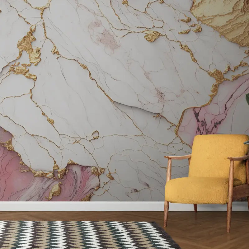 Panoramic Marble Effect Wallpaper - Second Image