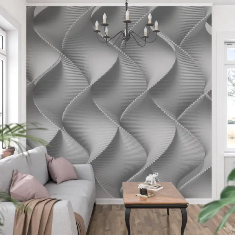 Papier Peint 3D Gris - tapisserie