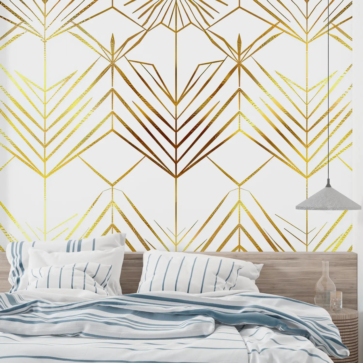 Golden white art deco wallpaper - Second Image