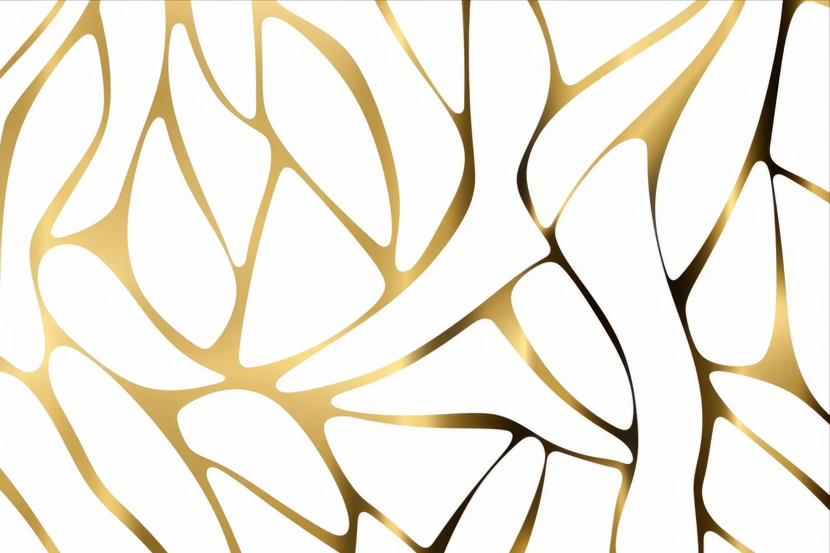 White and golden art deco wallpaper