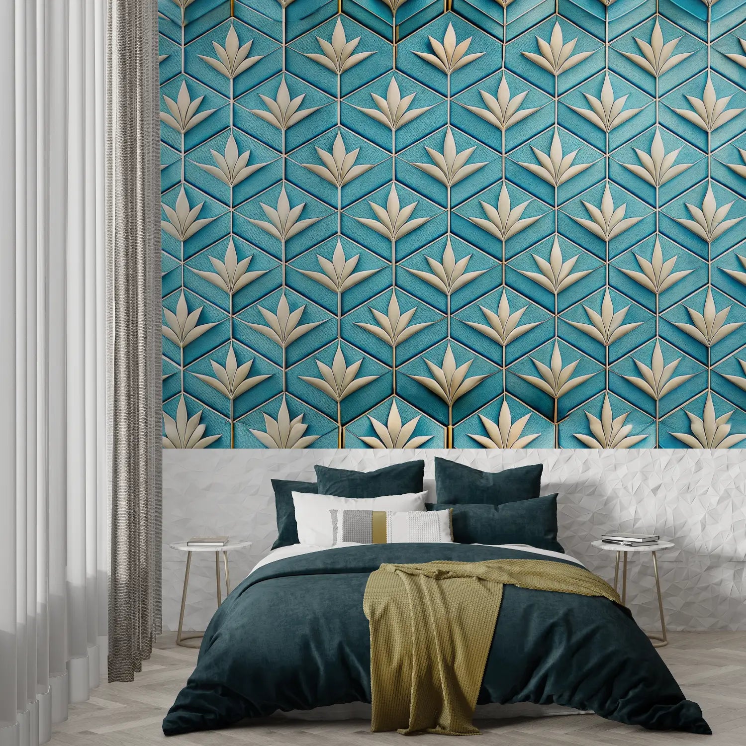 Blue Art Deco wallpaper - Second Image