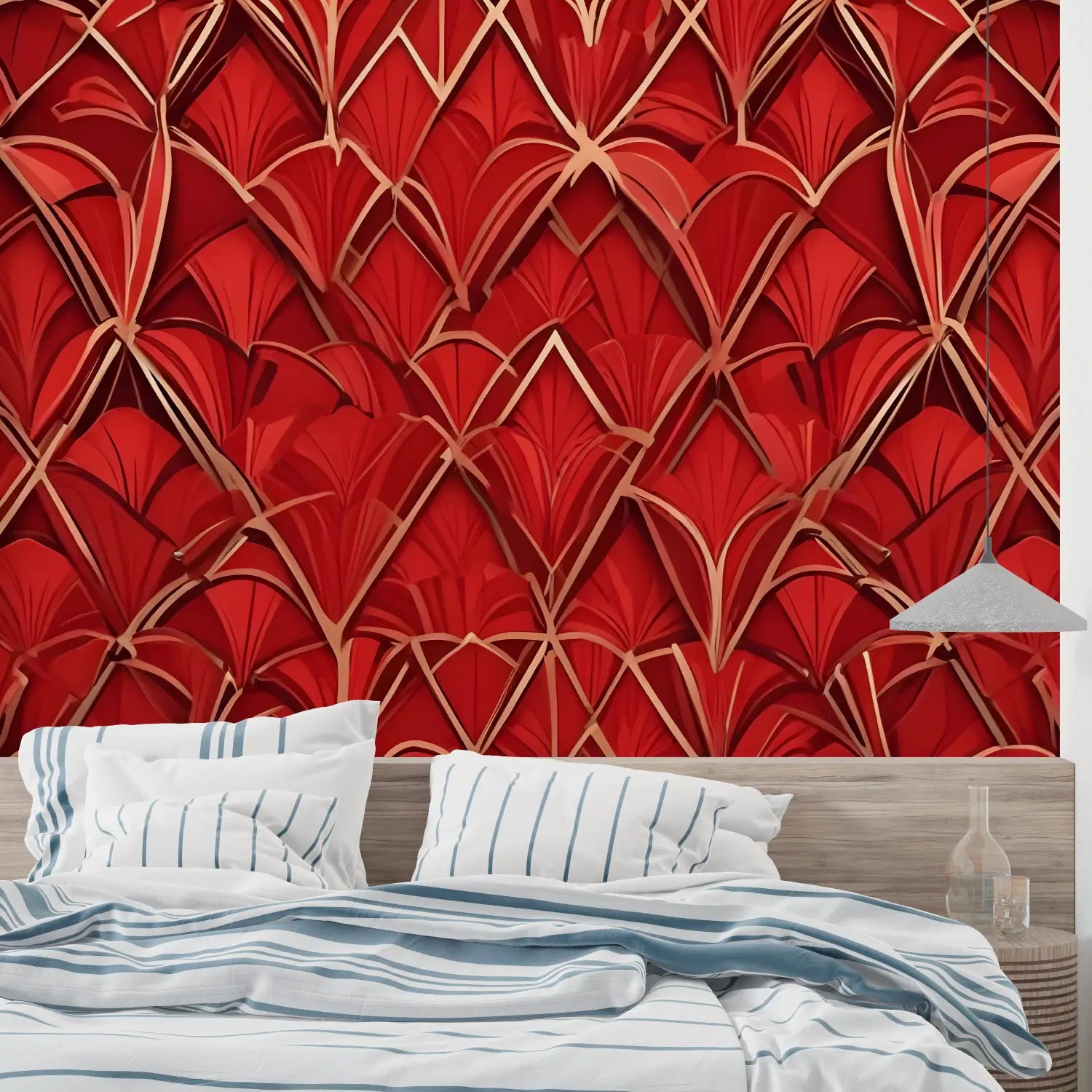 Arts Deco Red Wallpaper - Second Image