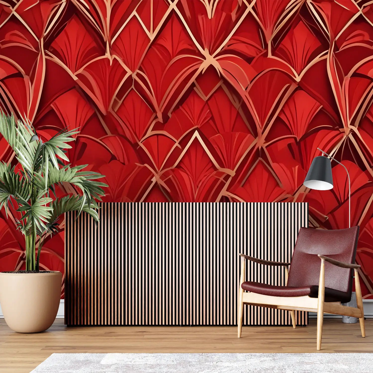 Arts Deco Red Wallpaper - Second Image