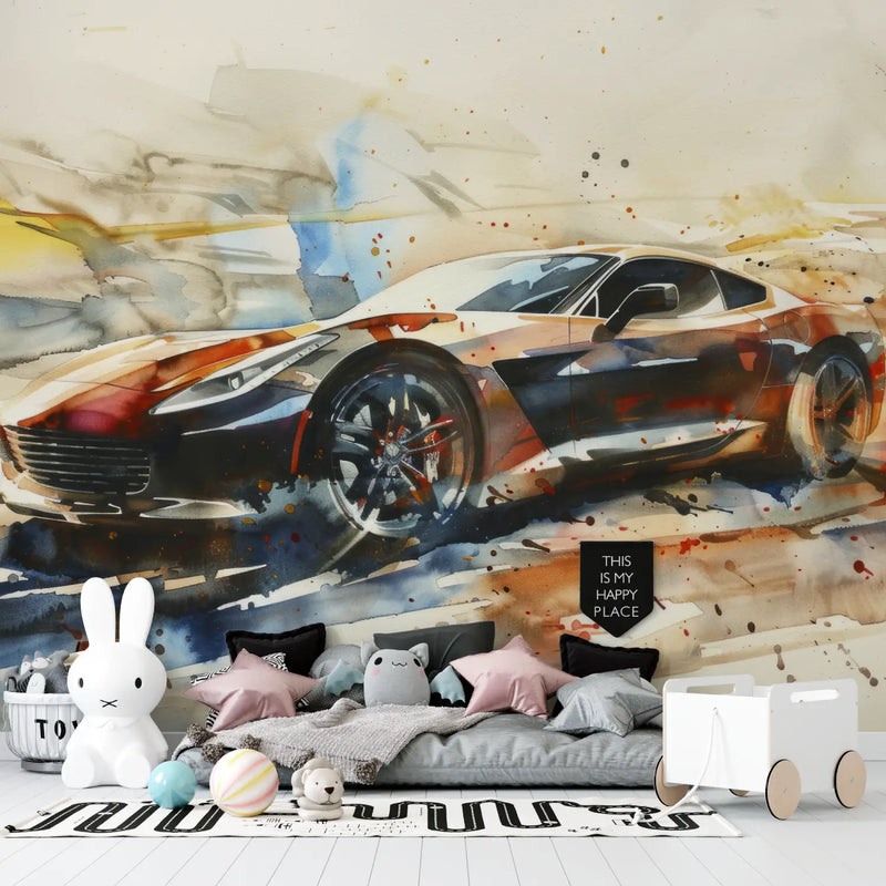 Papier Peint Aston Martin - chambre de garçon