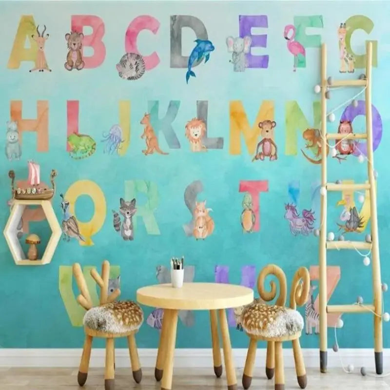 Papier Peint Bébé Alphabets et Animaux