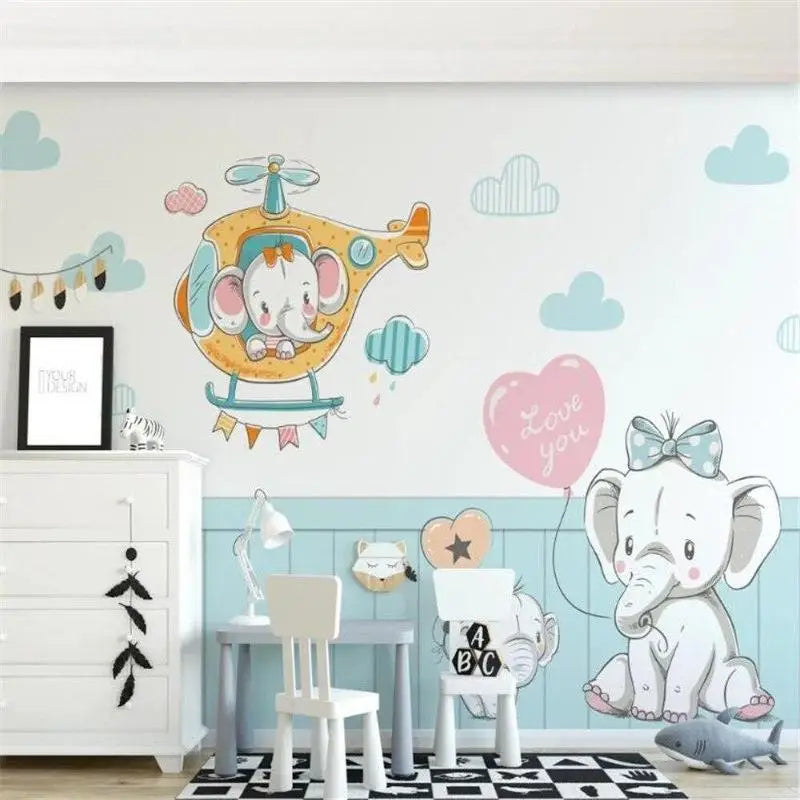 Classic Baby Wallpaper Flying Elephant - Second Image