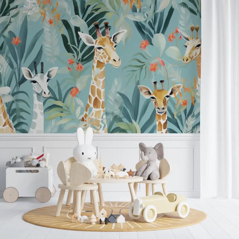 Papier Peint Bébé Giraffe Design - bebe unisexe