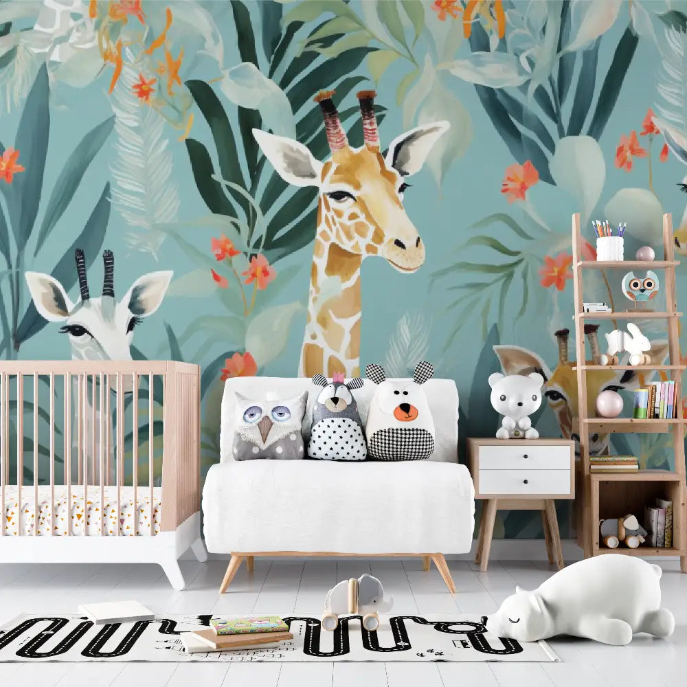 Papier Peint Bébé Giraffe Design - chambre de bebe