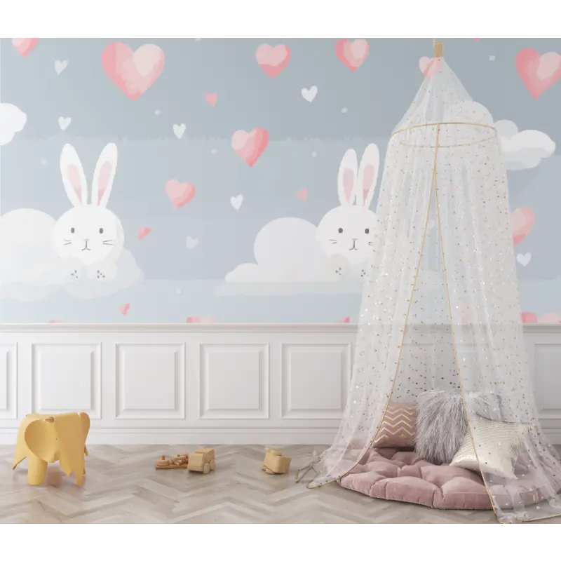 Baby wallpaper Rabbits and hearts - Second Image