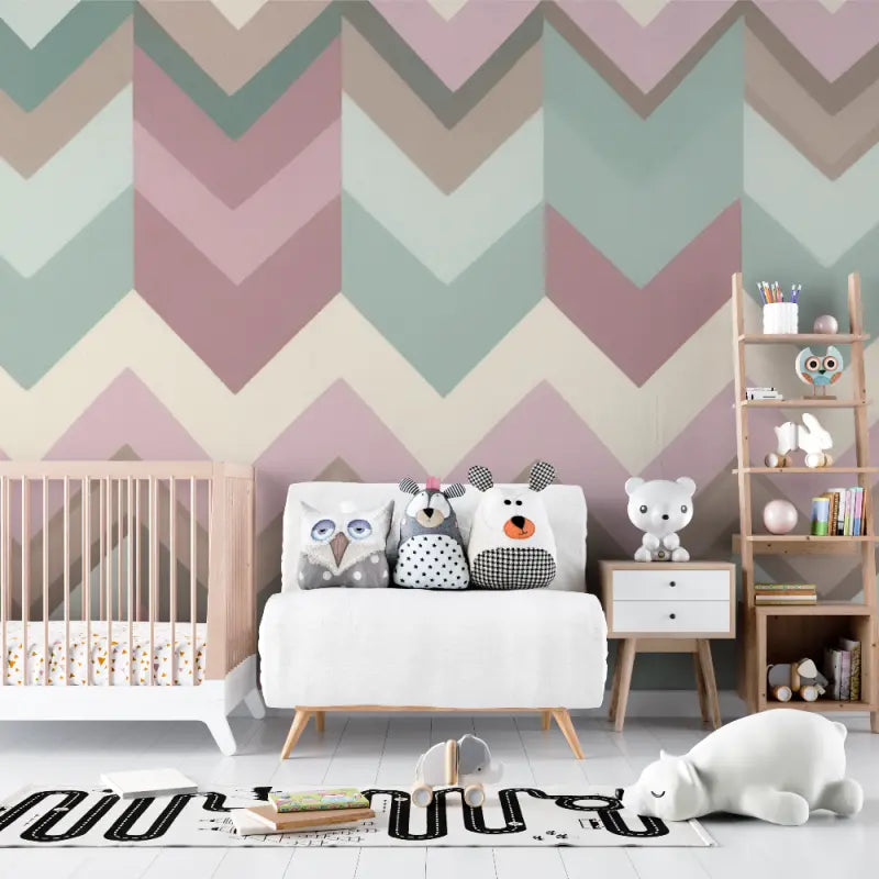 Papier peint bébé Motifs chevrons - bebe