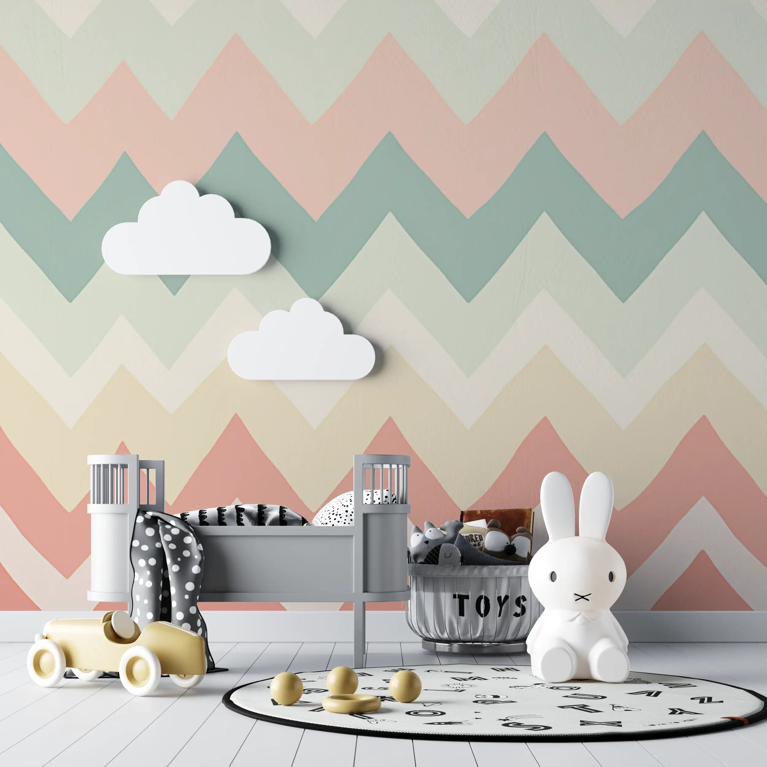 Babytapete Design mit Chevron-Mustern - Second Image