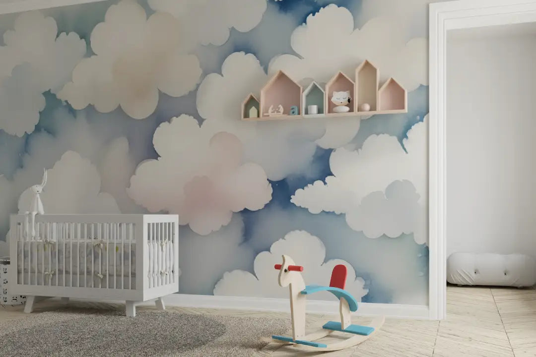 Papier peint bébé Nuages moelleux - chabre bébé