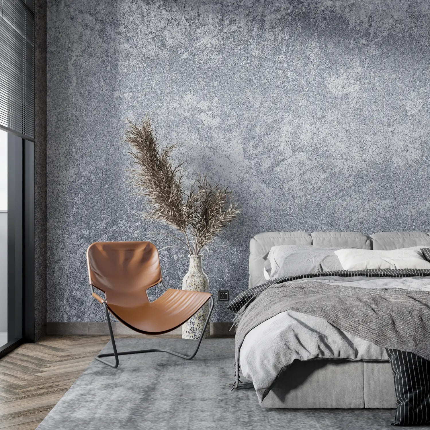 Papier Peint Brillant Gris - tendance mur