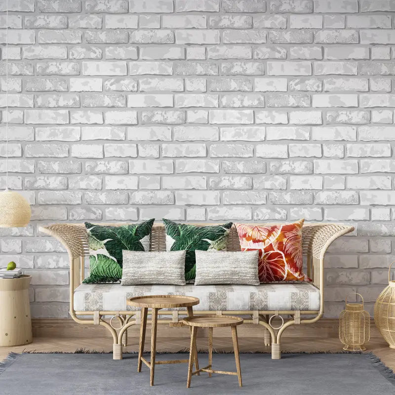 Light Gray Brick Wallpaper - Second Image