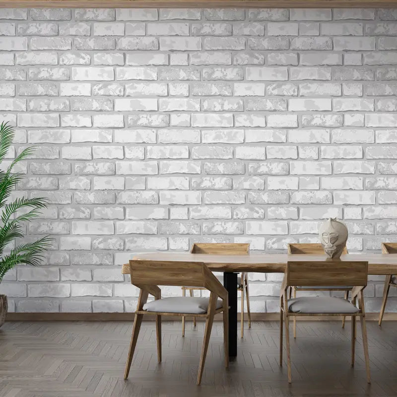 Light Gray Brick Wallpaper - Second Image