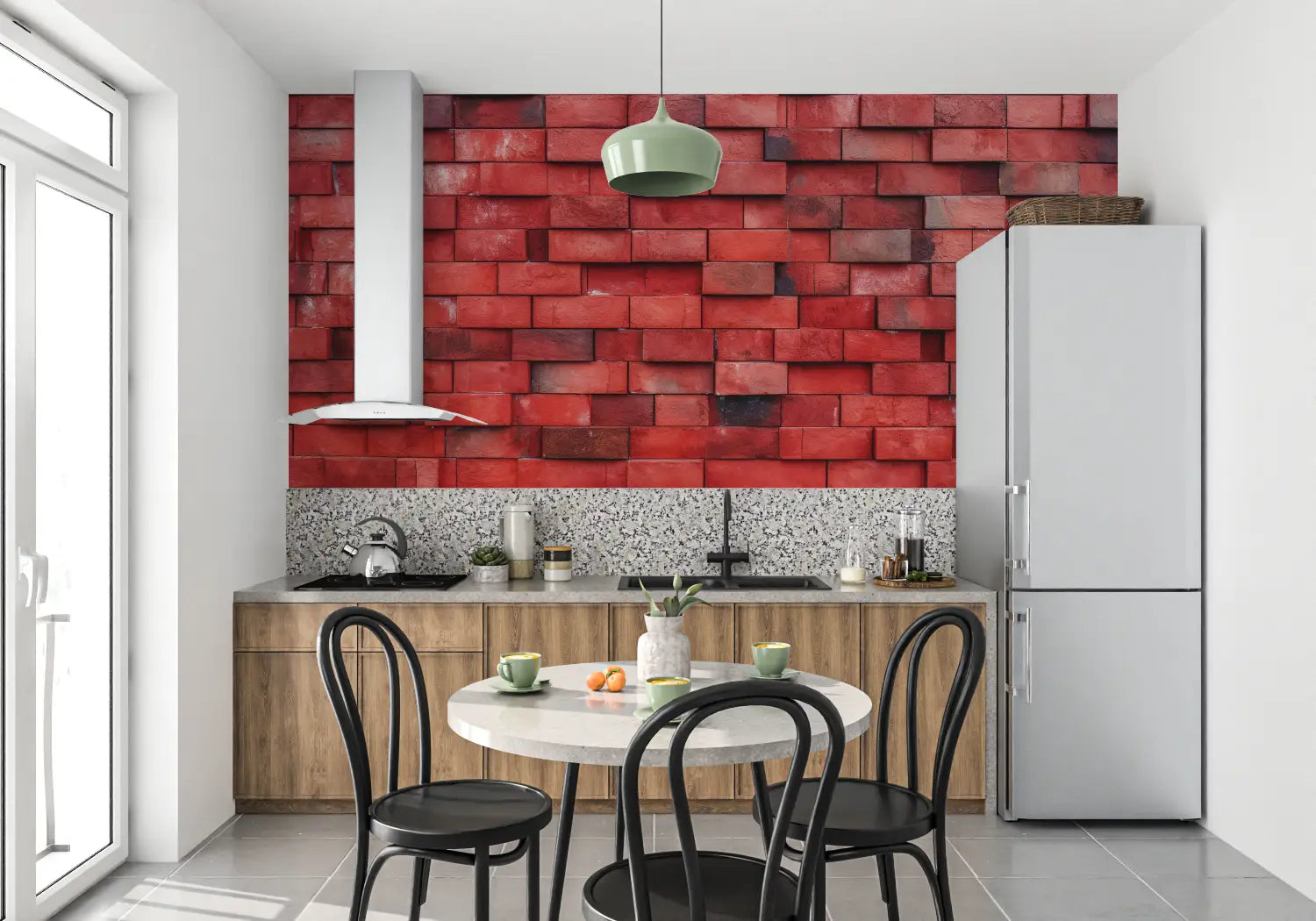 3D red brick wallpaper - Second Image