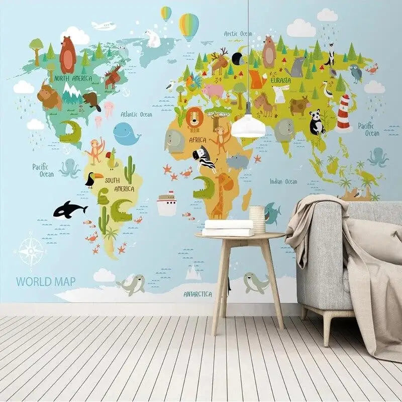 Animal World Map Wallpaper - Second Image