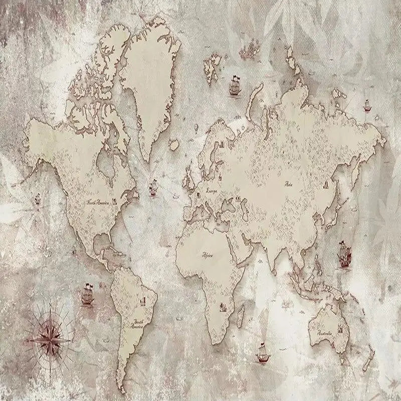 World Map Wallpaper Bedroom - Second Image