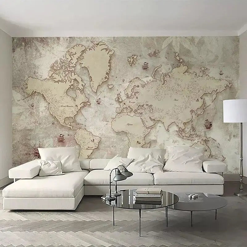 World Map Wallpaper Bedroom - Second Image