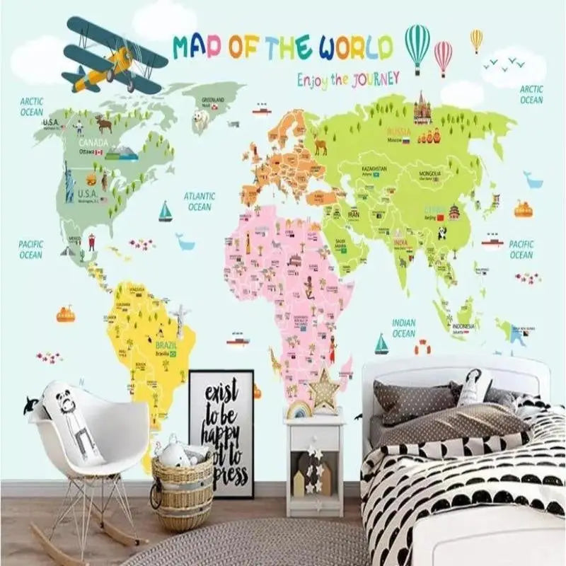 Educational World Map Wallpaper - Second Image