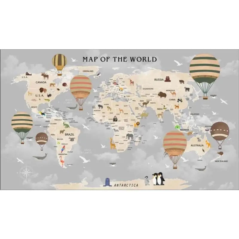 Papier Peint Carte du Monde Enfant