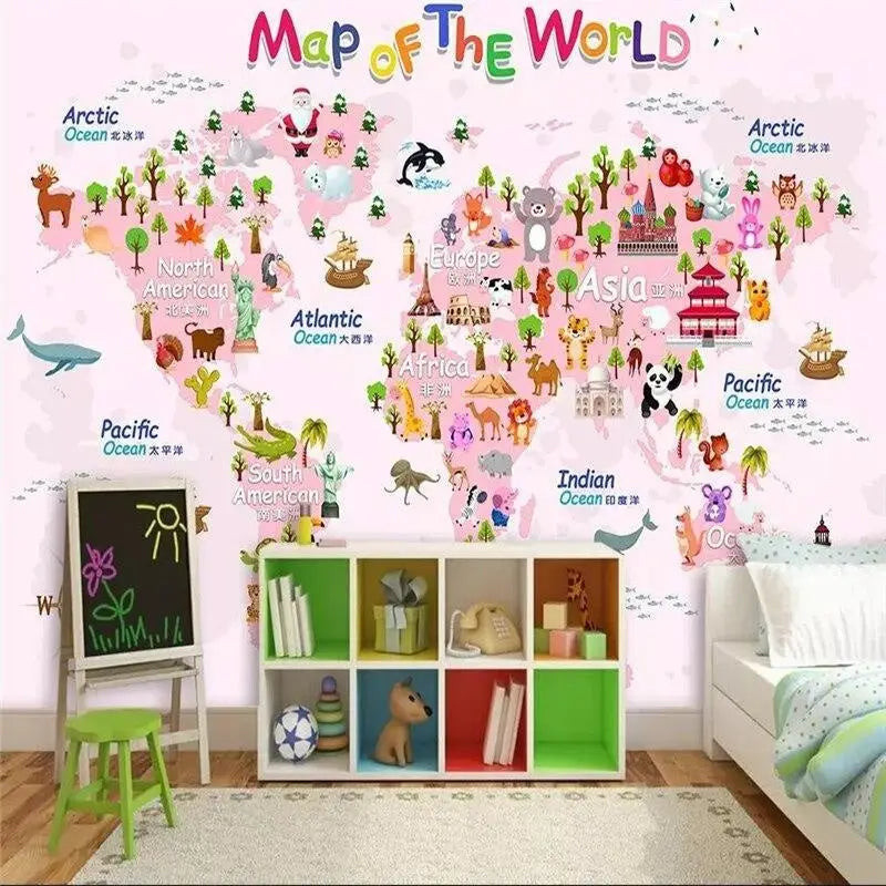 Papier Peint Carte du Monde Fun