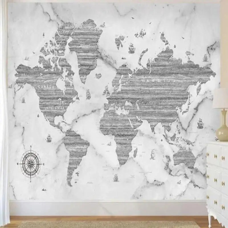 Gray World Map Wallpaper - Second Image