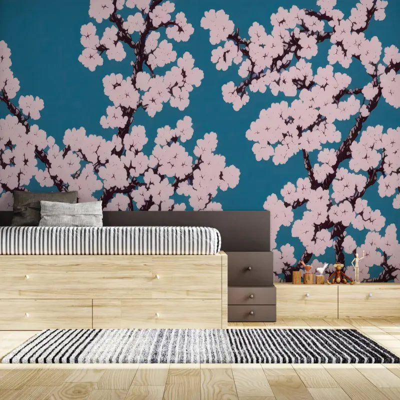 Blue Japanese Cherry Wallpaper - Second Image