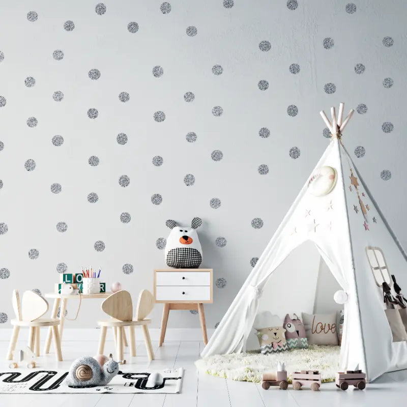 Gray monochrome baby room wallpaper - Second Image