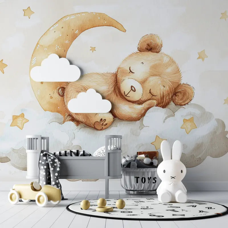 Teddy bear baby bedroom wallpaper - Second Image