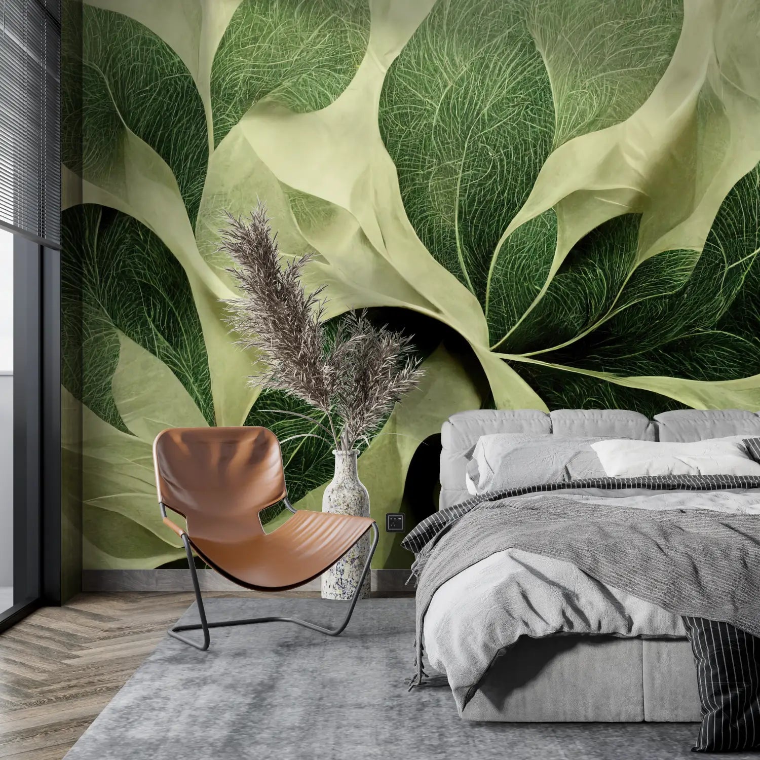 Papier Peint Chambre Vert - mur cuisine