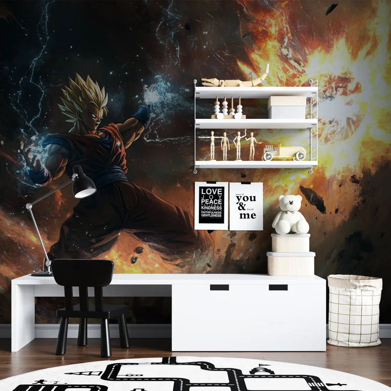 Papier Peint Dbz Goku Puissance - chambre spiderman