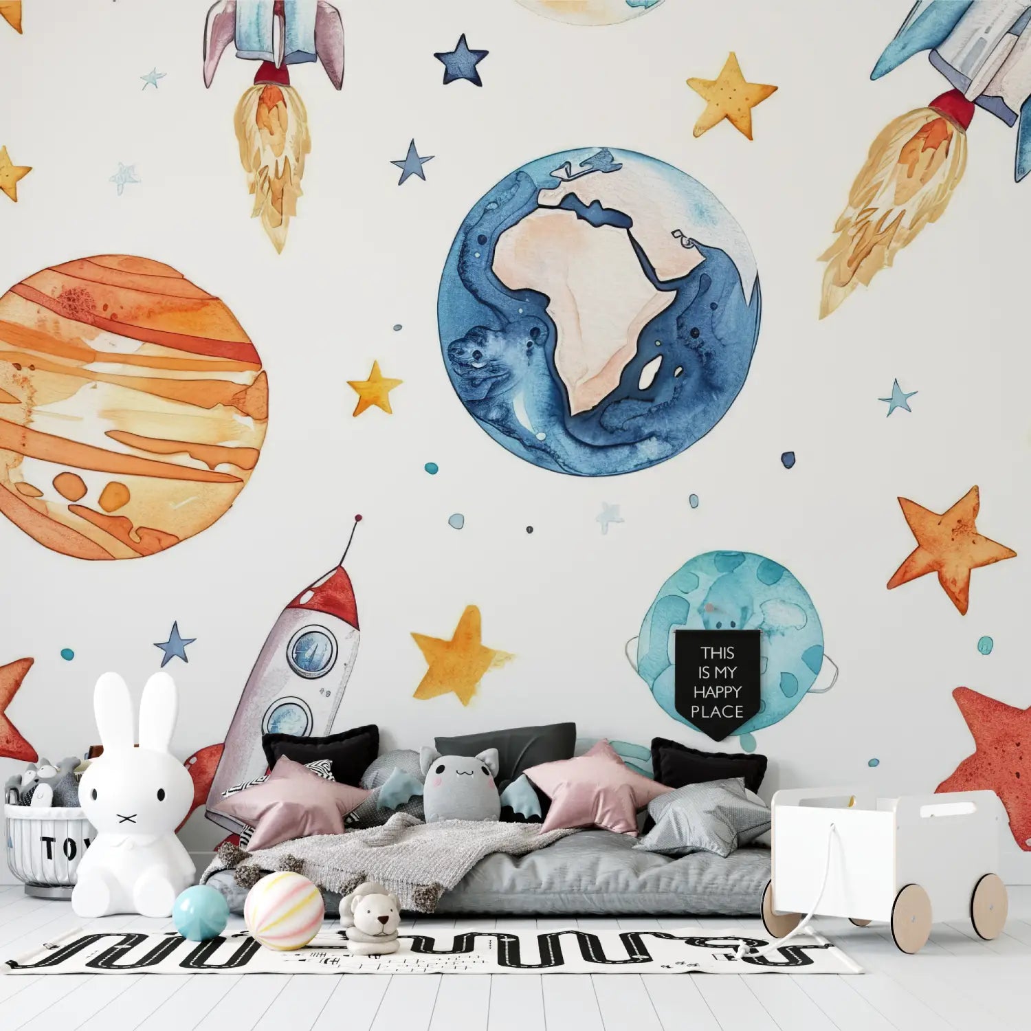 Papier Peint Enfants Planete - chambre petit