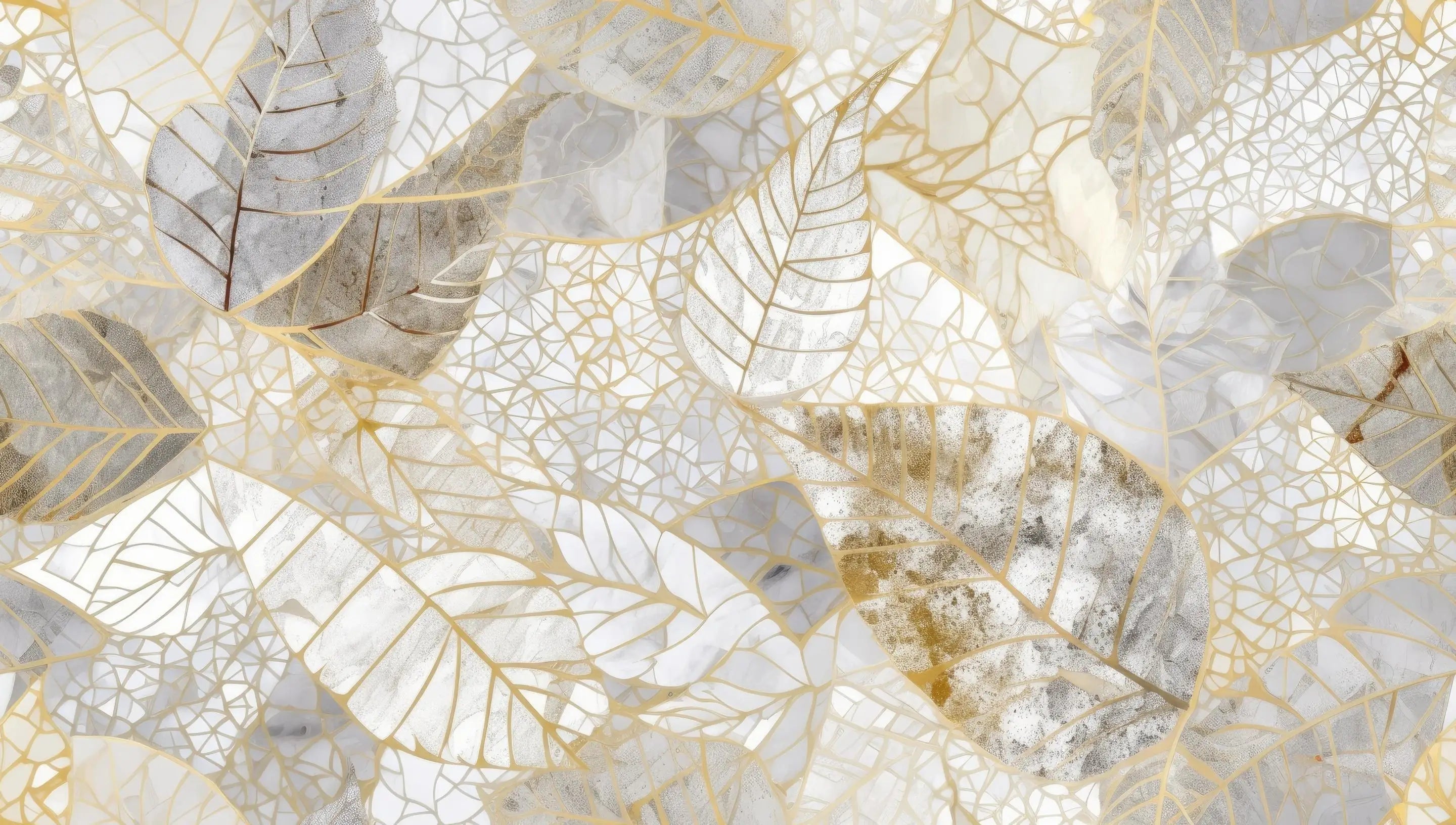 Gold foliage wallpaper