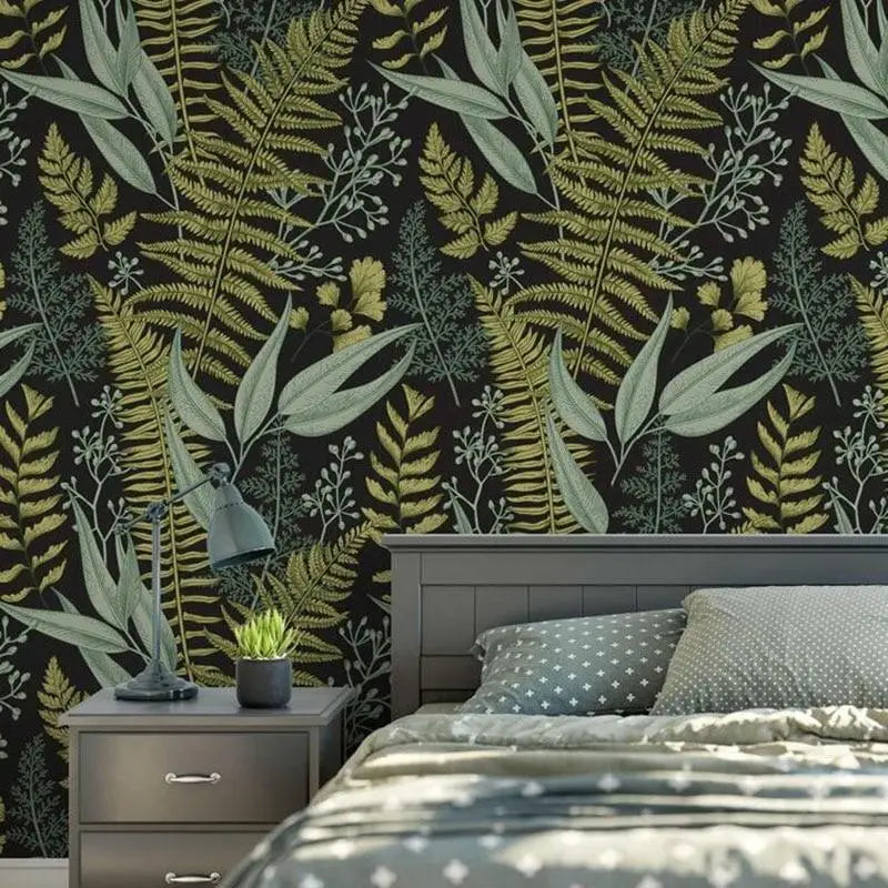 Khaki Foliage Wallpaper - Second Image