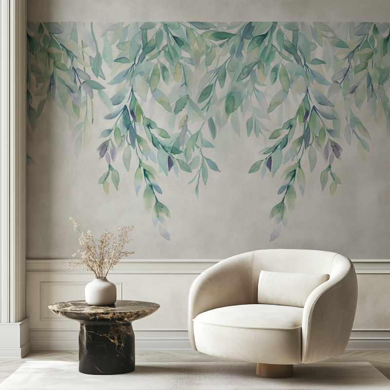 Papier Peint Feuillage Vert Tendance Panoramique