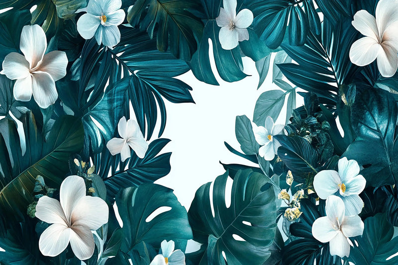 Duck Blue Floral Wallpaper