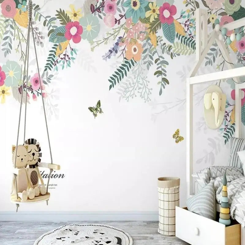 Papier Peint Fleuri Chambre Fille