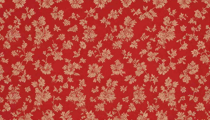 Papier Peint Fleurs Vintage Rouge