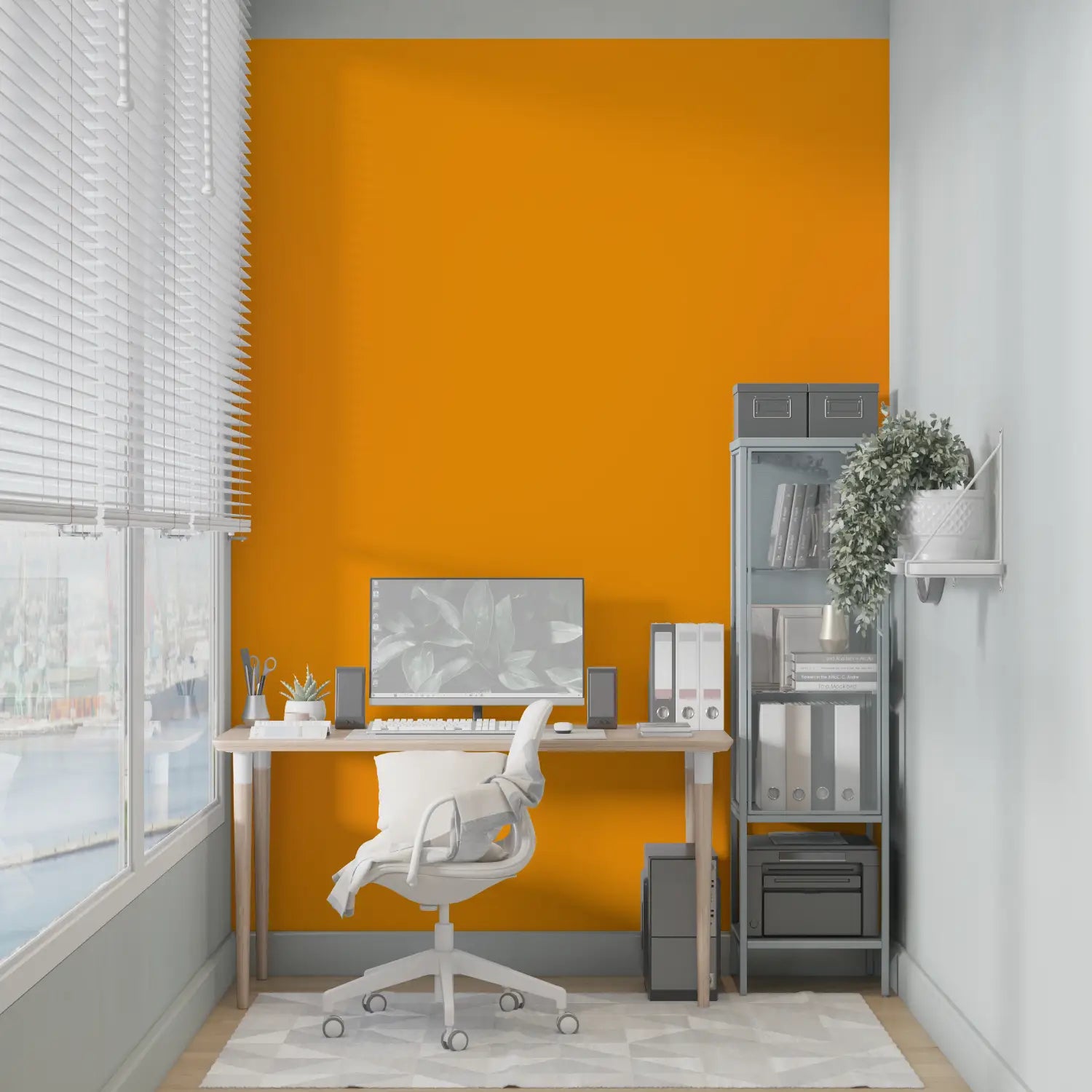 Orange Non-Woven Wallpaper - Second Image