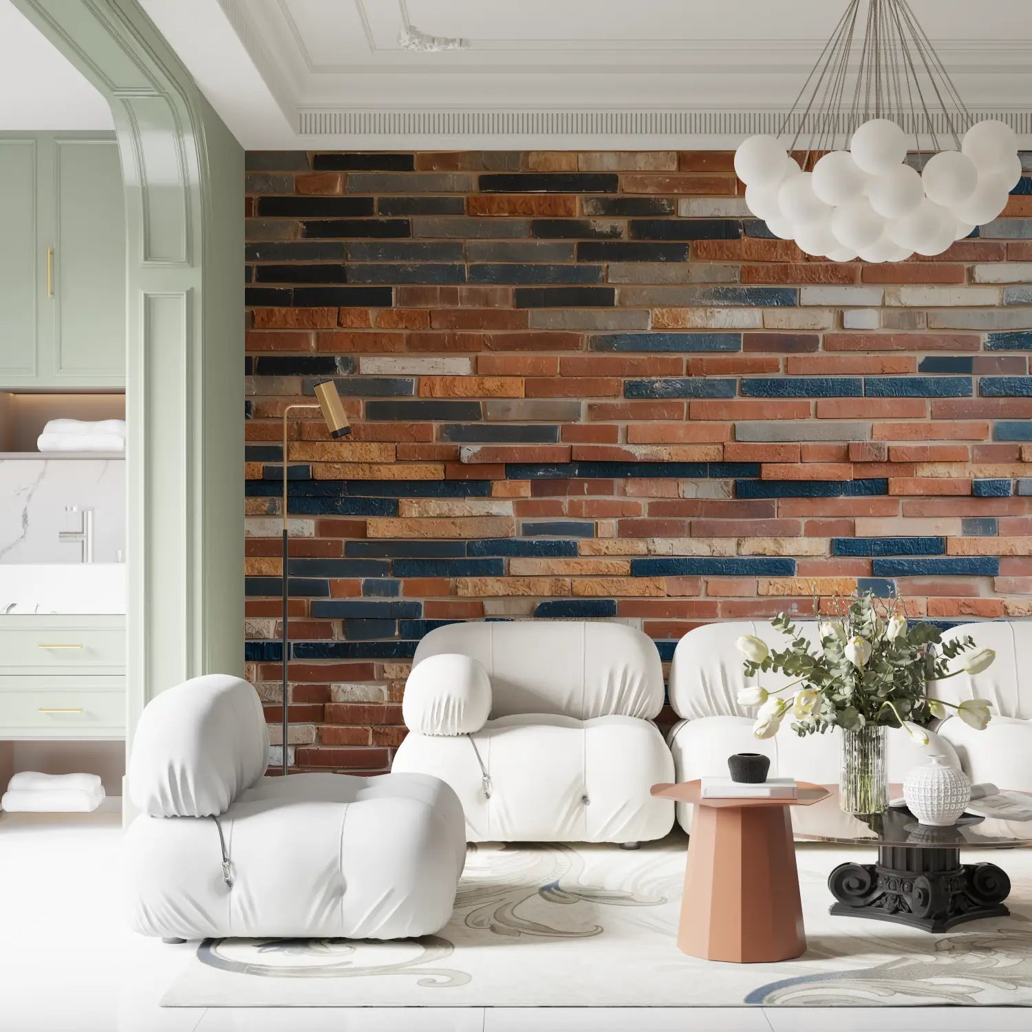 Trompe L Œil Imitation Brick Wall Non-Woven Wallpaper - Second Image