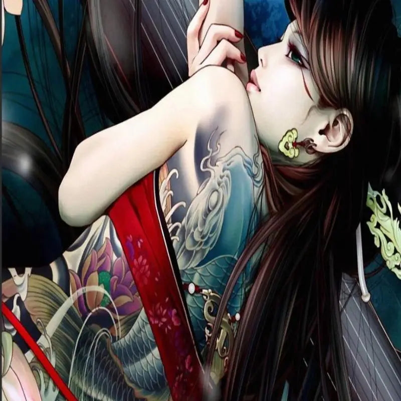 Japanisches Mädchen- und Tattoo-Hintergrundbild - Second Image