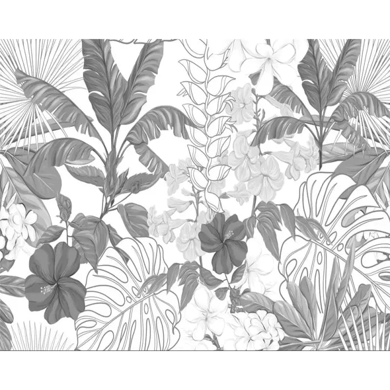 Jungle Design Black and White Wallpaper - Second Image