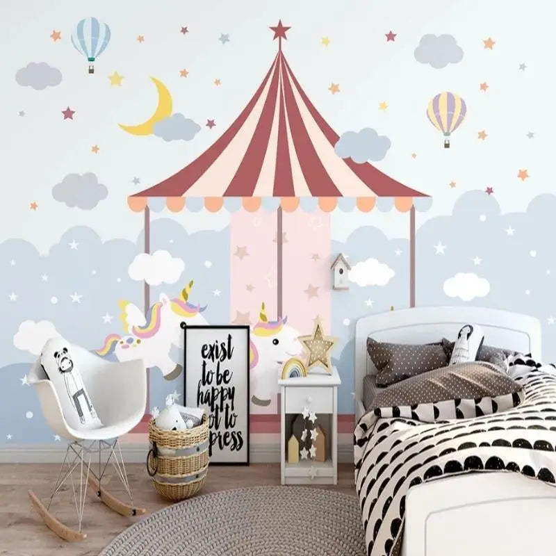 Papier Peint Licorne Carrousel 4 murs