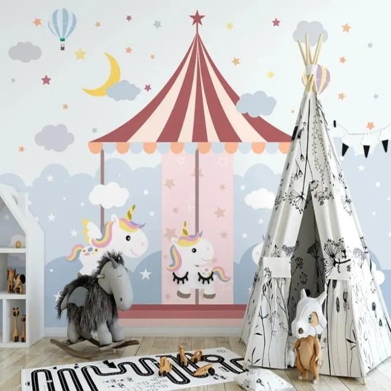 Papier Peint Licorne Carrousel 4 murs