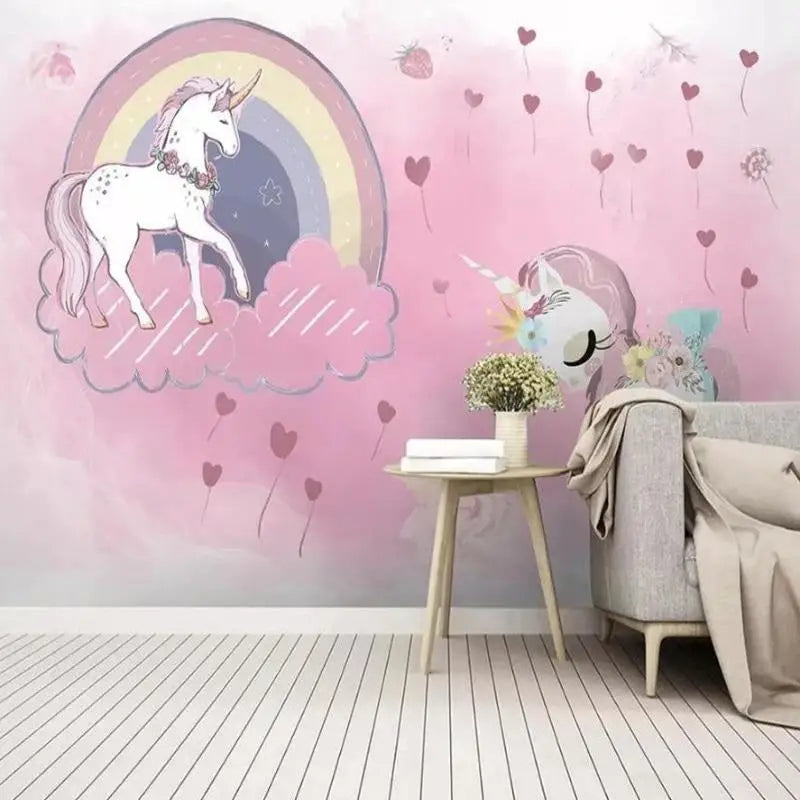 Papier Peint Licorne Rose