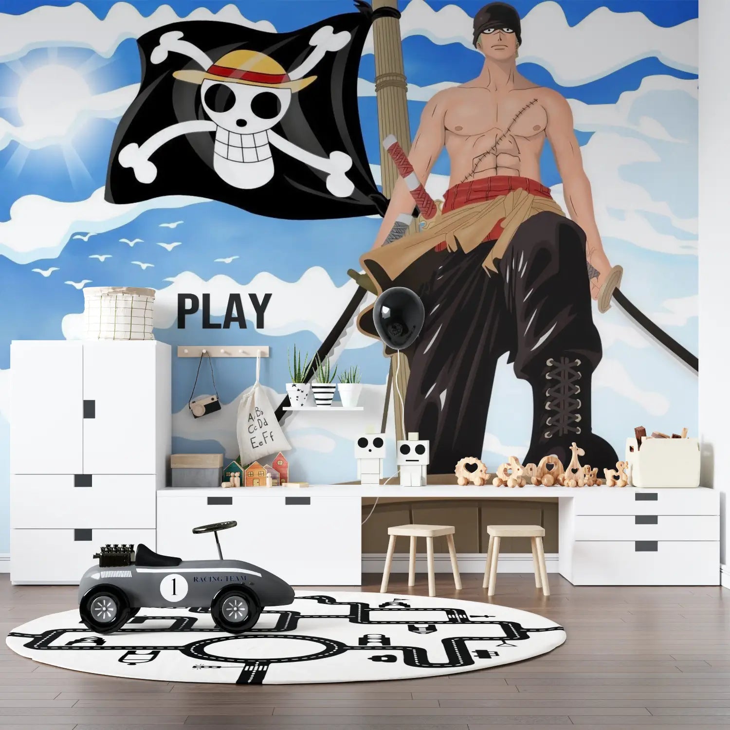 Papier Peint One Piece Drapeau Pirate Anime - Second Image