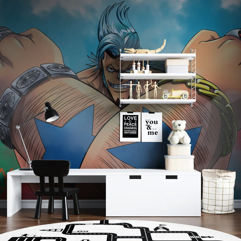 Papier Peint One Piece Franky - tapisserie hero