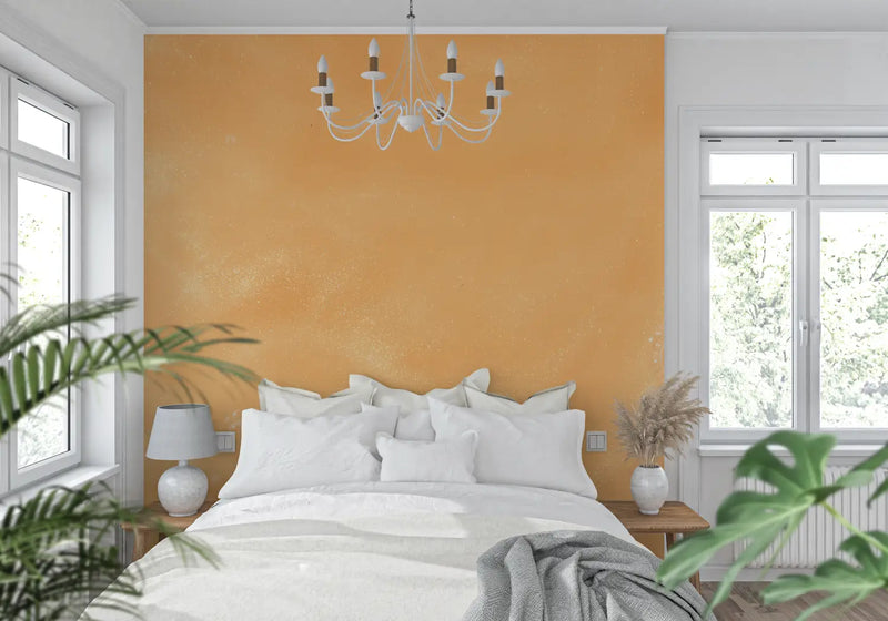 Papier Peint Orange Pastel Texturé - tendance mur